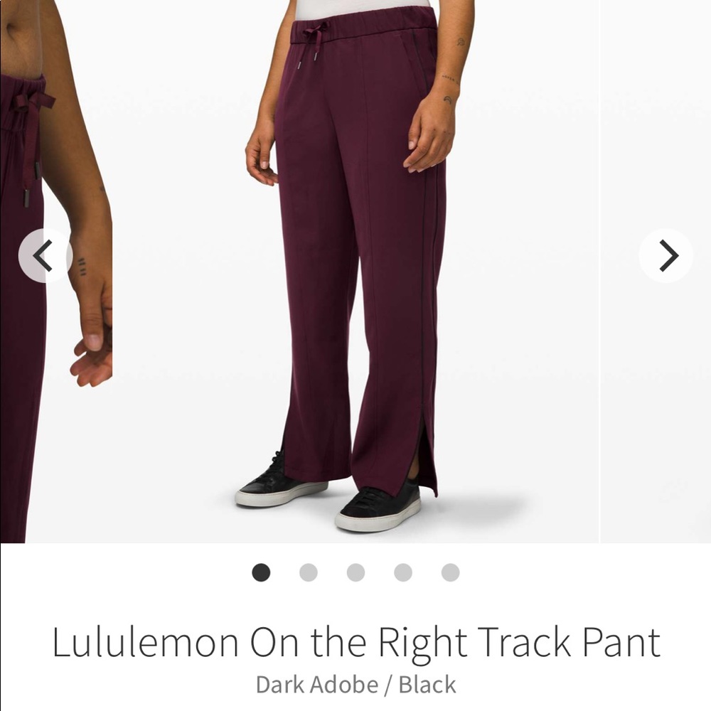 Lululemon On the Right Track Pant
Drk Adobe / Blk